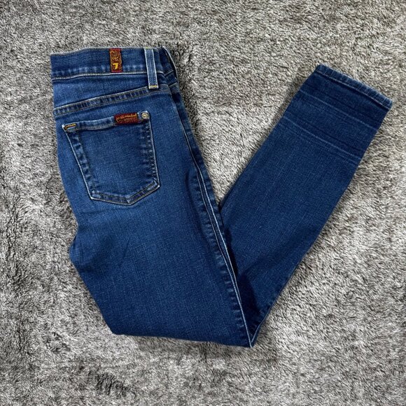7 For All Mankind The Ankle Skinny Jeans Sz 26 - Picture 1 of 11